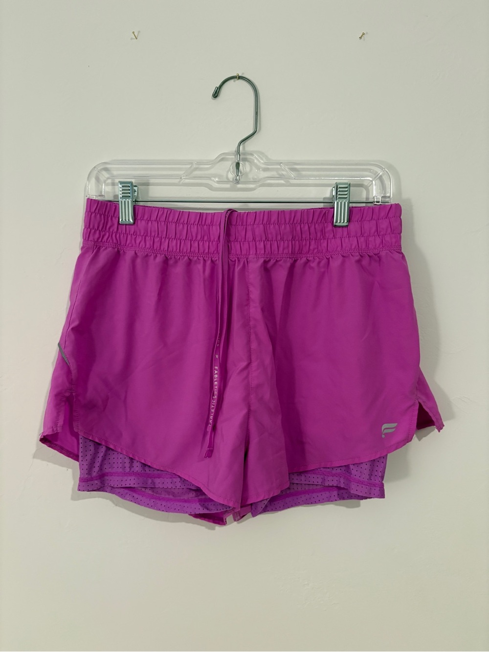 Fabletics Pink Layered Athletic Shorts - Picture 3 of 5